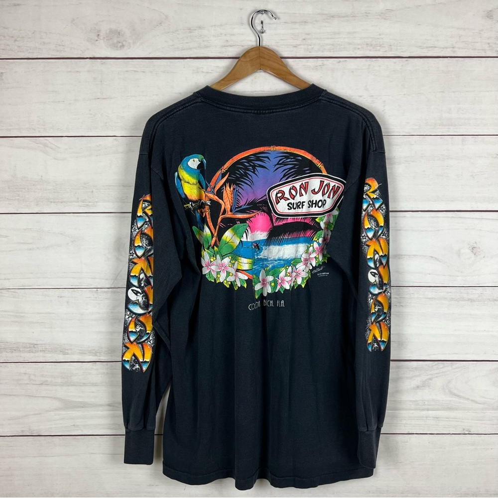 Vintage 1990s Ron Jon Surf Faded Long Sleeve Shirt XL